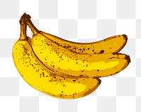 Banana png sticker, fruit illustration on transparent background. Free public domain CC0 image.