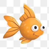 Goldfish png sticker, animal illustration on transparent background. Free public domain CC0 image.