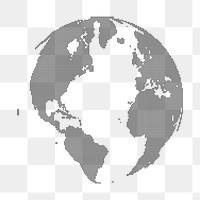 Halftone globe png sticker, transparent background. Free public domain CC0 image.