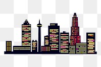 Modern city skyline png sticker illustration, transparent background. Free public domain CC0 image.