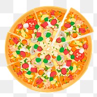 Seafood pizza png sticker illustration, transparent background. Free public domain CC0 image.