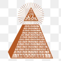 All seeing eye png sticker illustration, transparent background. Free public domain CC0 image.