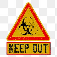 Keep out sign png sticker illustration, transparent background. Free public domain CC0 image.