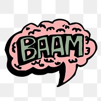 PNG baam speech bubble word sticker hand drawn illustration, transparent background. Free public domain CC0 image.