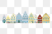 Old German town png sticker illustration, transparent background. Free public domain CC0 image.