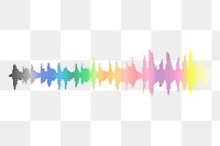 Colorful sound wave png sticker, transparent background. Free public domain CC0 image.