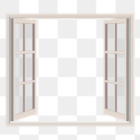 Open window frame png sticker, transparent background. Free public domain CC0 image.