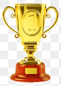 1st prize trophy png sticker illustration, transparent background. Free public domain CC0 image.