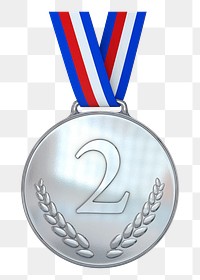 Silver medal png sticker illustration, transparent background. Free public domain CC0 image.