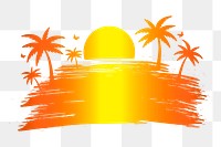 Tropical sunset png sticker illustration, transparent background. Free public domain CC0 image.