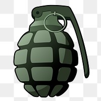 Hand grenade png sticker illustration, transparent background. Free public domain CC0 image.