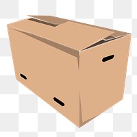 Cardboard box png sticker illustration, transparent background. Free public domain CC0 image.