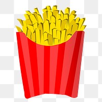 French fries png sticker illustration, transparent background. Free public domain CC0 image.