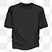 Black t-shirt png sticker illustration, transparent background. Free public domain CC0 image.