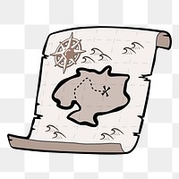 Treasure map png sticker illustration, transparent background. Free public domain CC0 image.