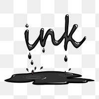 Black ink splash png sticker illustration, transparent background. Free public domain CC0 image.