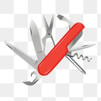 Swiss army knife png sticker illustration, transparent background. 