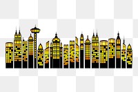 Landmarks & towers png sticker illustration, transparent background. Free public domain CC0 image.