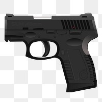 Black gun png sticker illustration, transparent background. Free public domain CC0 image.