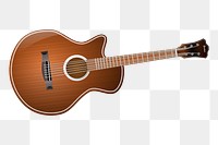 Acoustic guitar png sticker illustration, transparent background. Free public domain CC0 image.