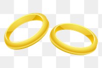 Gold wedding rings png sticker illustration, transparent background. 