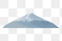 Mount Fuji, Japanese nature hand drawn illustration, transparent background. Free public domain CC0 image.