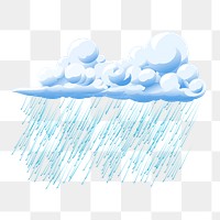 Rain cloud png sticker, hand drawn illustration, transparent background. Free public domain CC0 image.