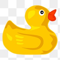 Rubber duck png sticker illustration, transparent background. Free public domain CC0 image.