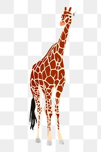 Giraffe animal png sticker illustration, transparent background. Free public domain CC0 image.