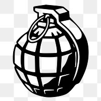 Hand grenade png sticker illustration, transparent background. Free public domain CC0 image.