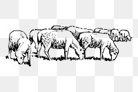Sheep png sticker vintage livestock animal illustration, transparent background. Free public domain CC0 image.