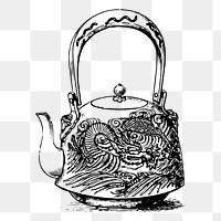 Kettle png sticker vintage object illustration, transparent background. Free public domain CC0 image.