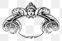 Cherub frame png, vintage illustration, transparent background. Free public domain CC0 image.