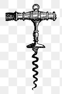 Corkscrew png sticker vintage object illustration, transparent background. Free public domain CC0 image.