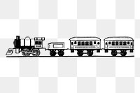 Train png sticker vintage transport illustration, transparent background. Free public domain CC0 image.