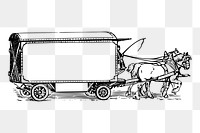 Transport carriage png sticker vintage  illustration, transparent background. Free public domain CC0 image.