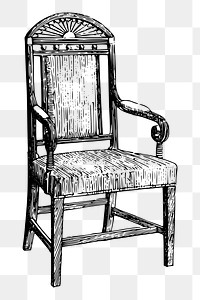 Chair png sticker vintage furniture illustration, transparent background. Free public domain CC0 image.