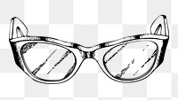 Eye glasses png sticker, vintage object illustration on transparent background. Free public domain CC0 image.