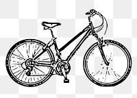 Bicycle png sticker, vintage vehicle illustration on transparent background. Free public domain CC0 image.