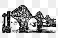 Forth Bridge png sticker, UK's landmark illustration on transparent background. Free public domain CC0 image.