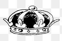 Royal crown png sticker, medieval object illustration on transparent background. Free public domain CC0 image.