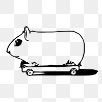 Cartoon guinea pig png sticker, vintage animal illustration on transparent background. Free public domain CC0 image.