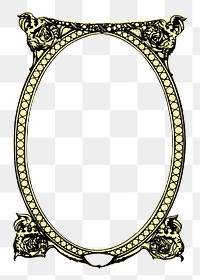 Ornate yellow png frame, vintage decoration illustration on transparent background. Free public domain CC0 image.