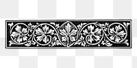 Floral border png sticker, vintage divider illustration on transparent background. Free public domain CC0 image.