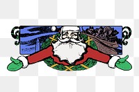 Santa ornament png sticker, vintage Christmas decoration illustration on transparent background. Free public domain CC0 image.