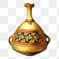 Ancient vase png sticker, vintage object illustration on transparent background. Free public domain CC0 image.