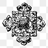 Floral ornament png sticker, decorative object illustration on transparent background. Free public domain CC0 image.