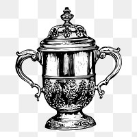 Trophy png sticker, vintage object illustration on transparent background. Free public domain CC0 image.