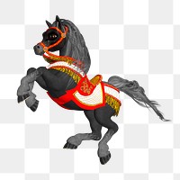 Rearing horse png sticker, vintage animal illustration on transparent background. Free public domain CC0 image.