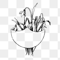 Snowdrop flower png frame, vintage illustration on transparent background. Free public domain CC0 image.